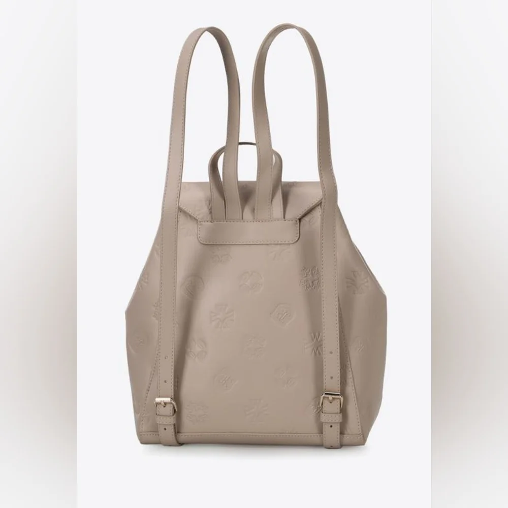 # 538 Women's Monogram Leather Backpack with Vertical Zippers Black - Picture 9 of 12